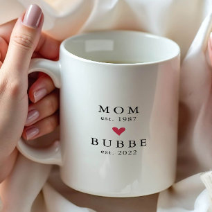 Modern Mom Bubbe Año de Est. Taza de Café