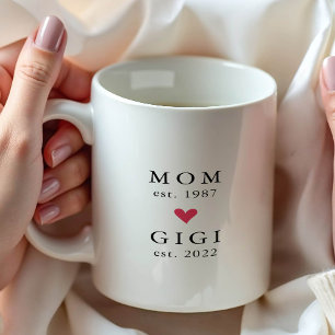 Modern Mom Gigi Año Est. Taza de Café