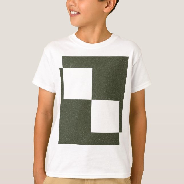 Modern Moss Green Squares Kids Tee - Camiseta (Anverso)