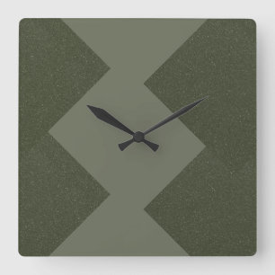 Modern Moss Green Zigzag reloj de pared