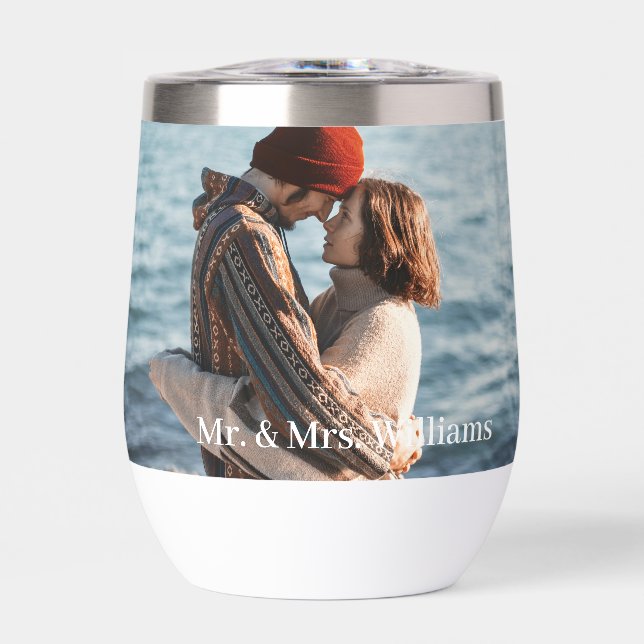 Modern Mr. & Mrs Couple Photo (Frente)