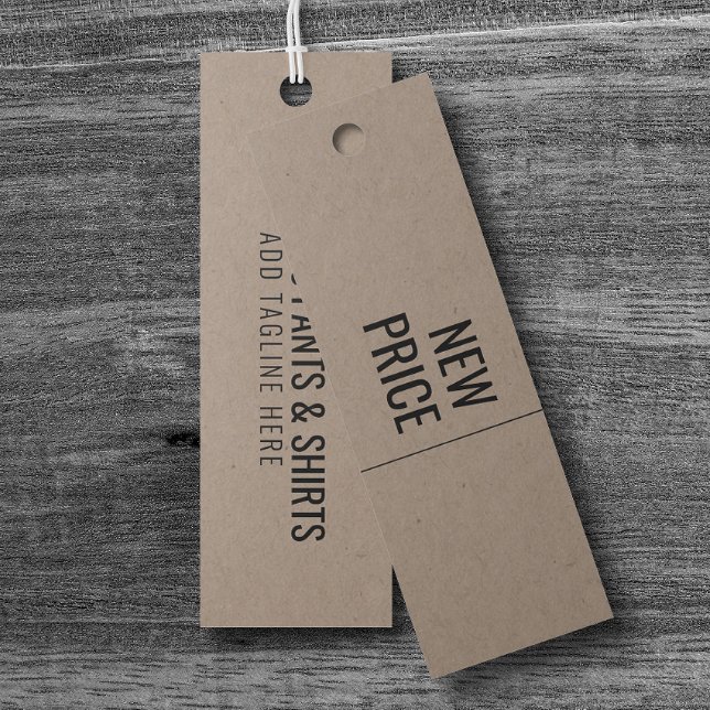 Modern New Price Business Name Hang Tag (Subido por el creador)