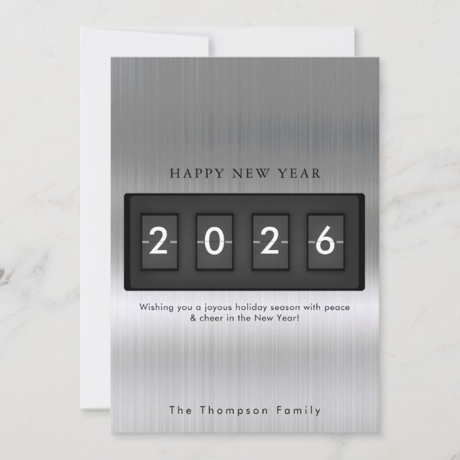 Modern New Year Simple Countdown Silver (Anverso)