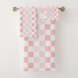 Modern Pastel Pink Checkerboard Check Pattern 