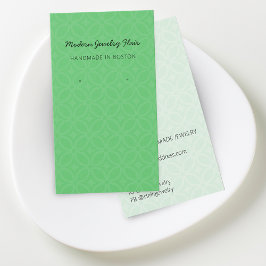 Modern Pattern Green Earring Display Card