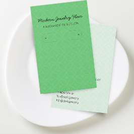 Modern Pattern Green Hoop Earring Display Card