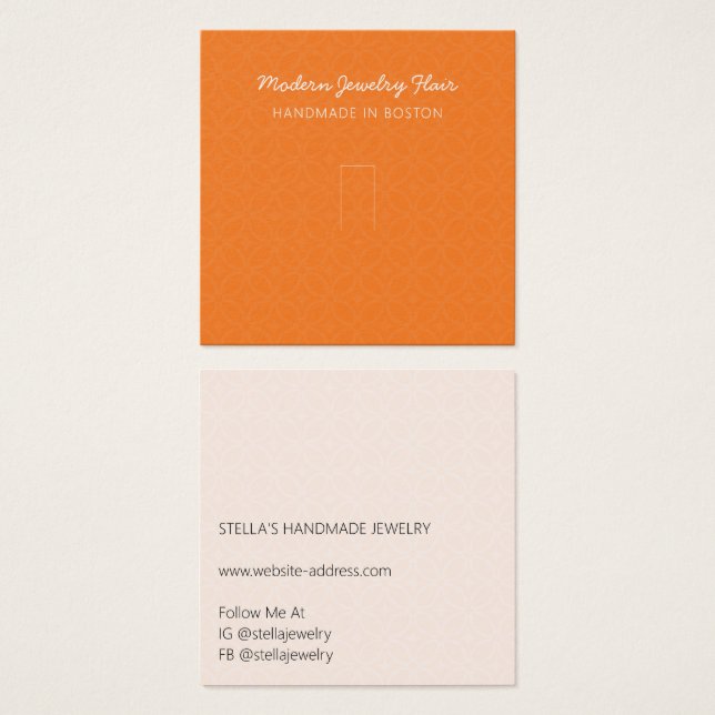 Modern Pattern Orange Ring Display Card (Anverso y reverso)