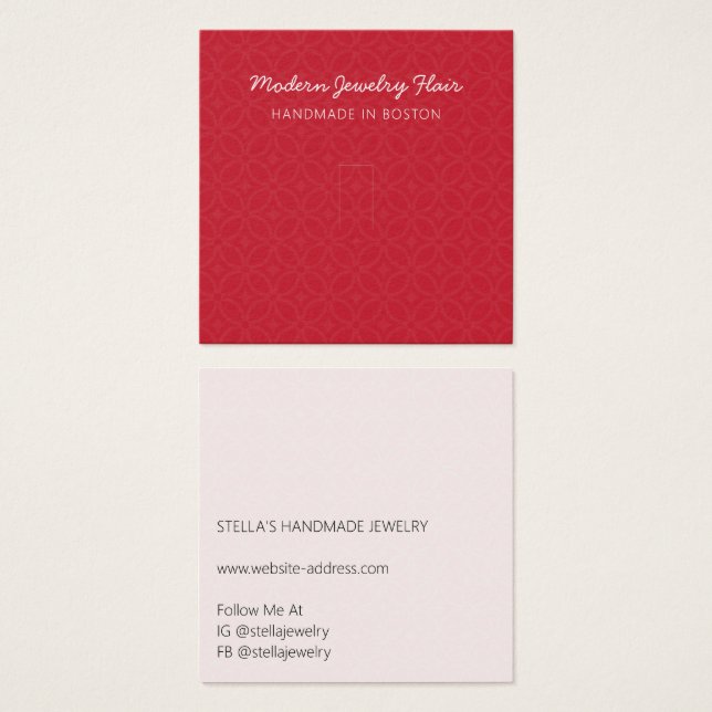Modern Pattern Red Ring Display Card (Anverso y reverso)