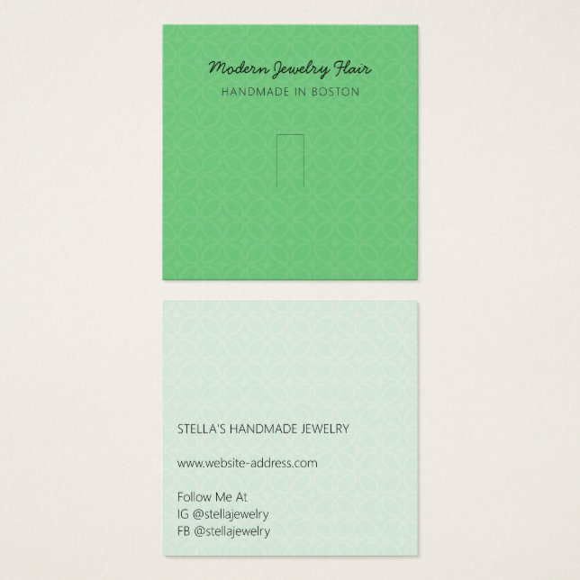 Modern Pattern Vivid Green Ring Display Card (Anverso y reverso)