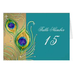 Modern Peacock Feathers Faux Jewel Scrorl