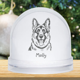 Modern Personalized German Shepherd Dog Christmas