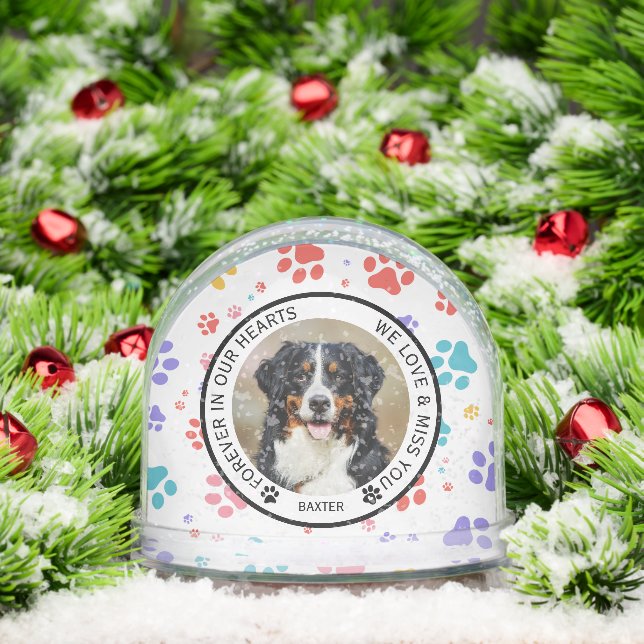 Modern Pet Dog Paw Print Memorial  (Navidad)