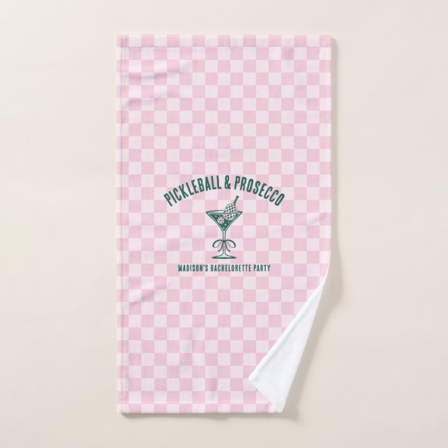 Modern Pickleball & Prosecco Bachelorette Weekend (Toalla de mano)