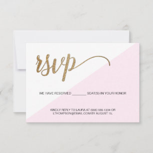 Modern Pink Gold RSVP sin asientos reservados para