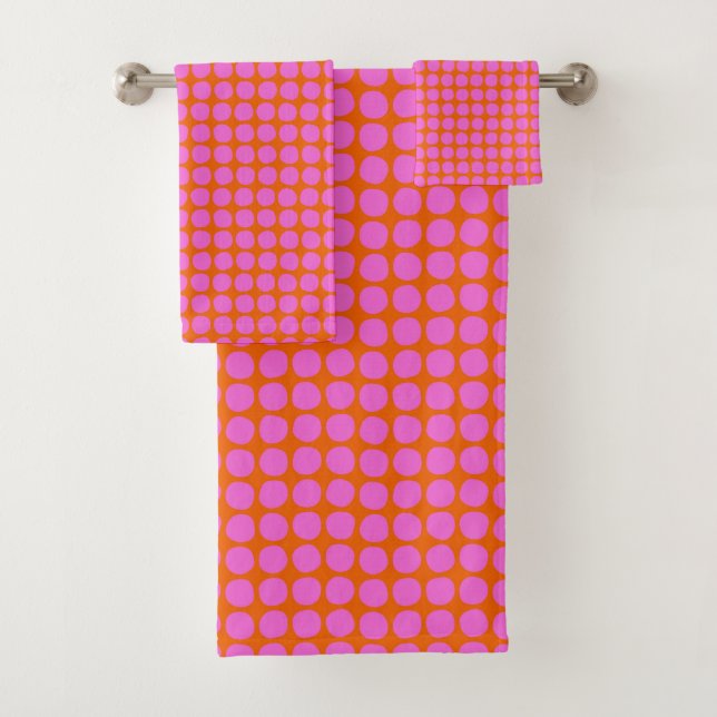 Modern Pink Orange Retro Dot Valentine Bold Cute (In situ)