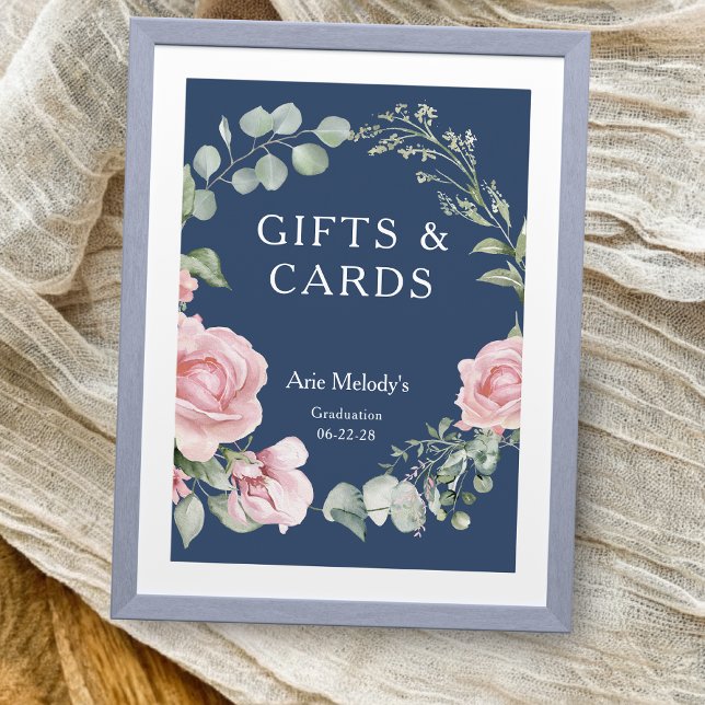Modern Pink Roses Script Graduation Gifts & Cards (Subido por el creador)