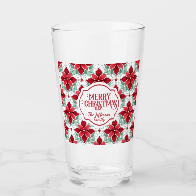 Modern Poinsettia pattern christmas white bg (Anverso)