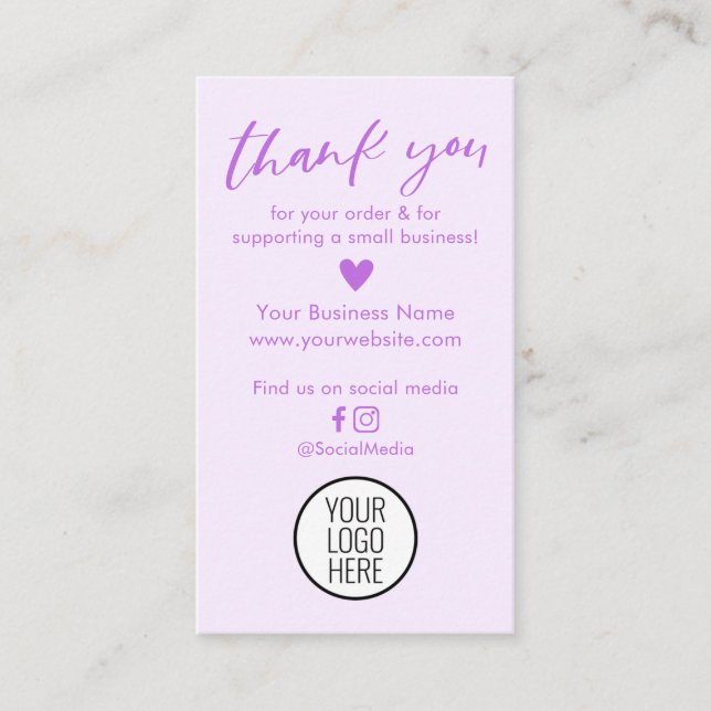 Modern Purple Gracias Por Sus Tarjetas De Pedido (Anverso)