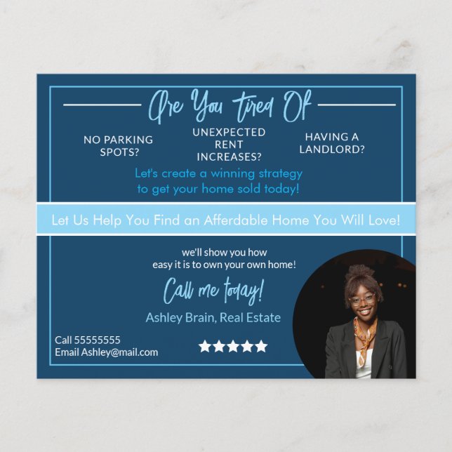 Modern Real Estate Flyer Template |Editable Rental (Frente)