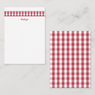 Modern Red Gingham agradecimientos notas