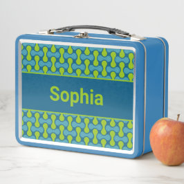 Modern Retro Link Pattern in Blue and Green