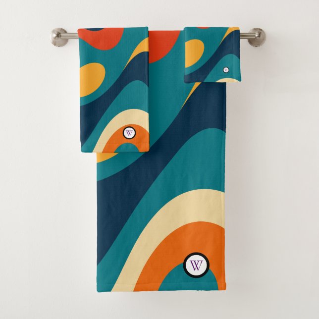 Modern Retro Wavy Abstract Pattern  (In situ)