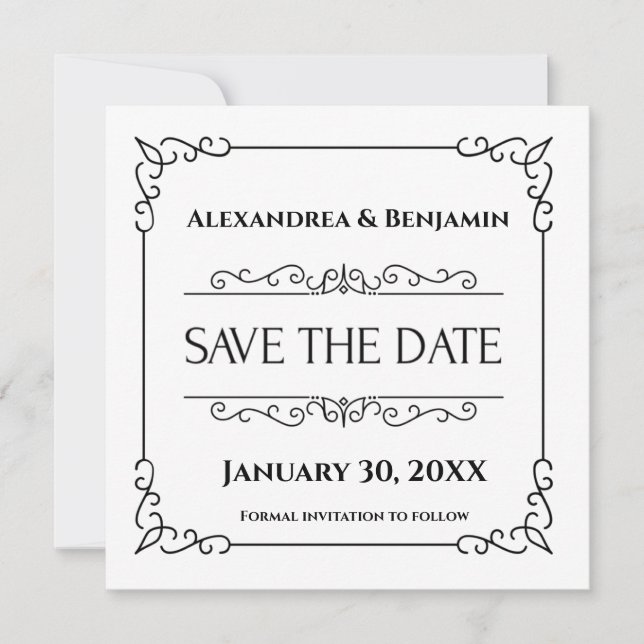 Modern Save The Date Boda Invitación Card (Anverso)