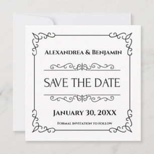 Modern Save The Date Boda Invitación Card