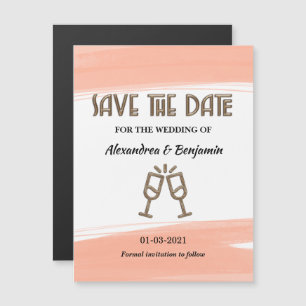 Modern Save The Date Boda Watercolor Peach