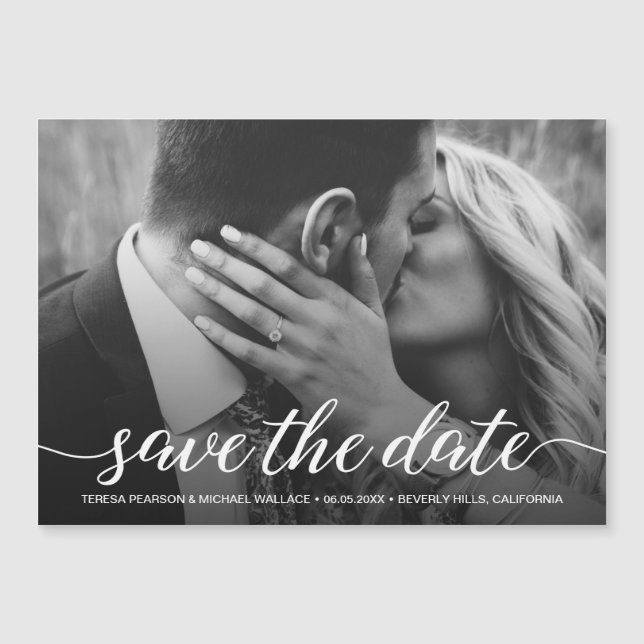 Modern Save The Date Engagement Photo (Anverso)