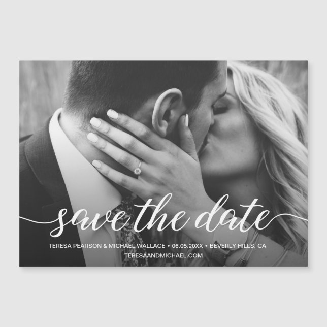 Modern Save The Date Engagement Photo Personalizad (Anverso)
