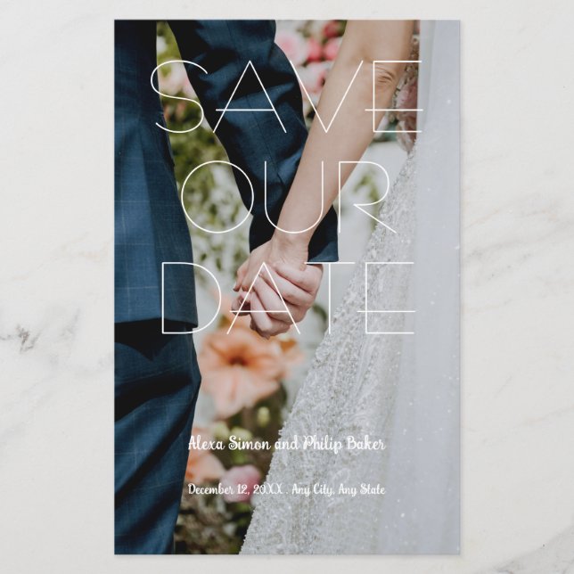 Modern Save the Date Personalizado programa de bod (Anverso)