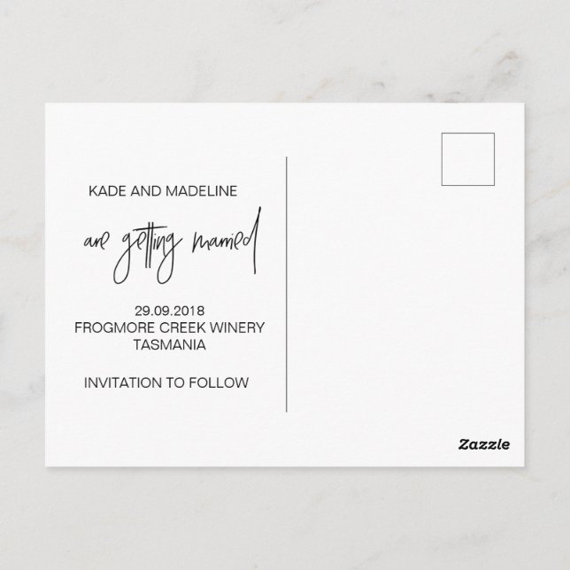 Modern Save the Date Postcard Invitaciones (Reverso)
