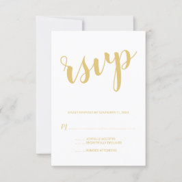 Modern Script Gold Wedding RSVP