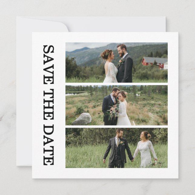 Modern Script Photo Wedding Save The Date (Anverso)
