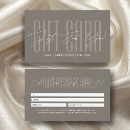 Modern script typography business gift card 