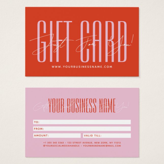 Modern script typography business gift card  (Anverso y reverso)