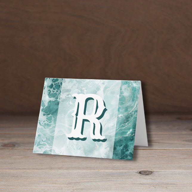 Modern Seafoam Silver Wedding Color Monogram (Subido por el creador)