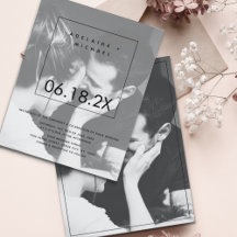 Modern Simple Custom Photo Wedding Invitation