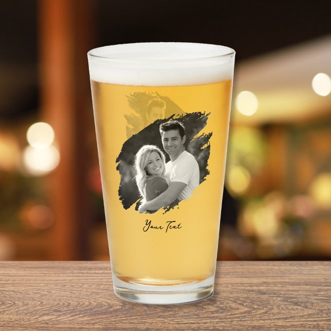 Modern Stylish Unique Black and White Photo Beer (Modern Stylish Unique Black and White Photo Beer Glass)