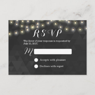 Modern Summer String Lights Wedding RSVP
