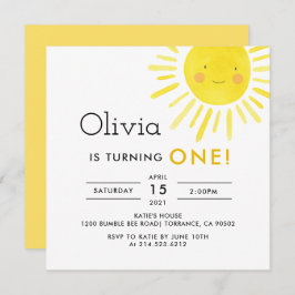 Modern Sunshine 1ª invitación a la fiesta de cumpl