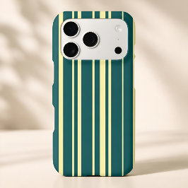 Modern Teal and Butter Yellow Minimalist Stripes