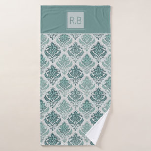 Modern Teal Nordic Damask