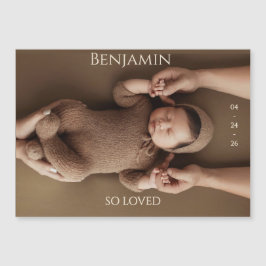 Modern Timeless Photo Magnetic Baby Announcement