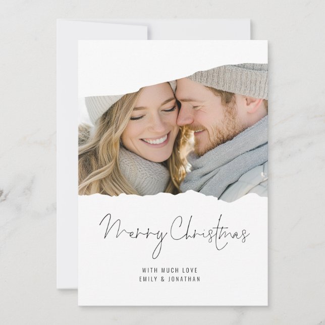 Modern Torn Photo 2026 Calendario Feliz Navidad (Anverso)