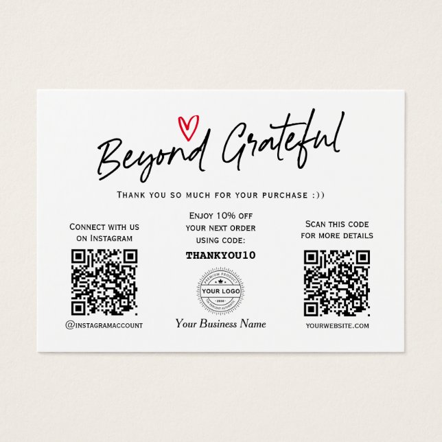 Modern Trendy Calligraphy QR code Gift certificate (Frente)
