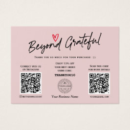 Modern Trendy Script QR code gift certificate card