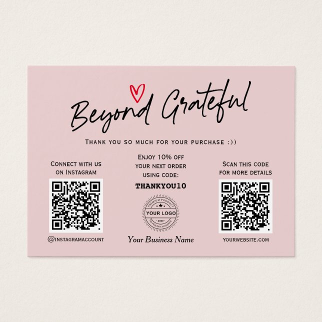 Modern Trendy Script QR code gift certificate card (Frente)