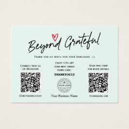 Modern Trendy Script QR code gift certificate card